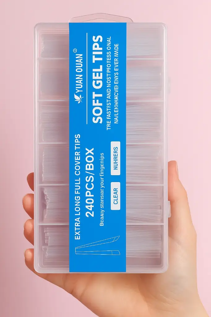 Soft Gel Tips Yuan Ouan – Extra Long Full Cover (240 piezas)