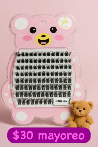 YuanXuan - Pestañas Postizas en Empaque Osito